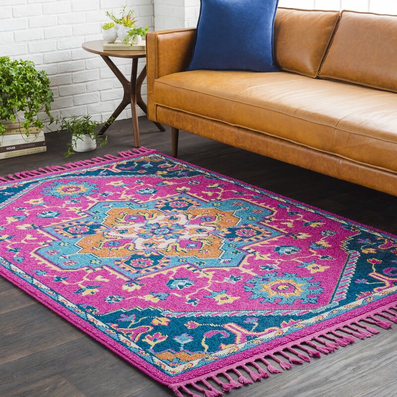 Denya Floral Bright Pink Area Rug & Reviews | AllModern